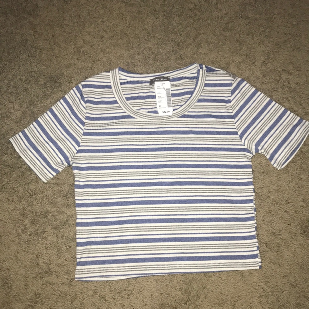 Stripe Blue Crop Top
